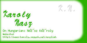 karoly nasz business card